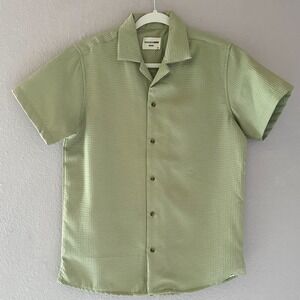 Hudson & Barrow Wovens Mens Textured Short Sleeve Button Up Shirt‎ Size M